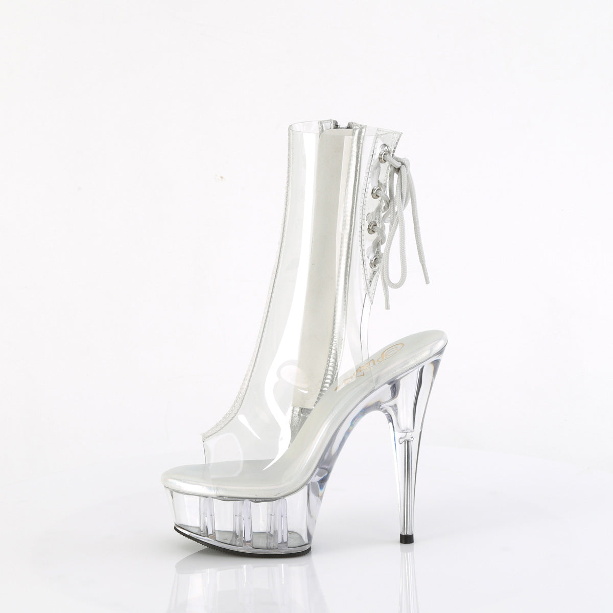 DELIGHT-1018C *6" Heel, 1 3/4" PF Open Toe/Heel Ankle Boot, Side Zip
