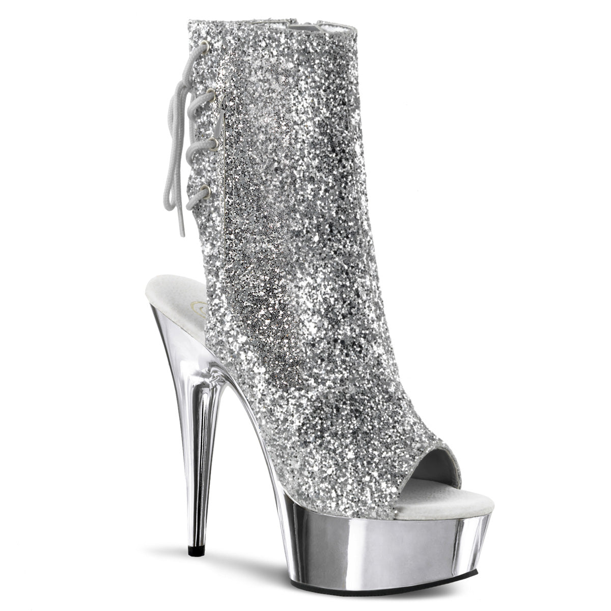 DELIGHT-1018G *6" Heel, 1 3/4" PF Open Toe/Heel Ankle Boot, Side Zip