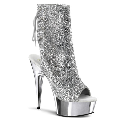 DELIGHT-1018G *6" Heel, 1 3/4" PF Open Toe/Heel Ankle Boot, Side Zip
