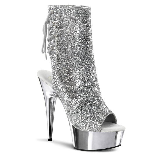 DELIGHT-1018G *6" Heel, 1 3/4" PF Open Toe/Heel Ankle Boot, Side Zip