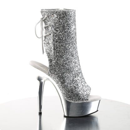 DELIGHT-1018G *6" Heel, 1 3/4" PF Open Toe/Heel Ankle Boot, Side Zip