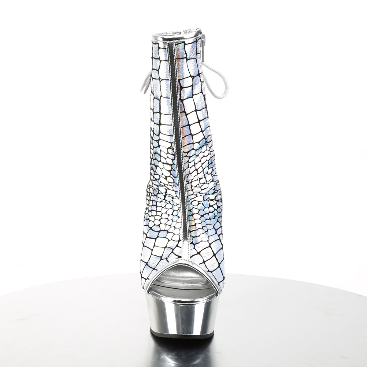 DELIGHT-1018HG *6" Heel, 1 3/4" PF Open Toe/Heel Ankle Boot, Side Zip