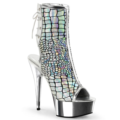 DELIGHT-1018HG *6" Heel, 1 3/4" PF Open Toe/Heel Ankle Boot, Side Zip