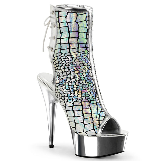 DELIGHT-1018HG *6" Heel, 1 3/4" PF Open Toe/Heel Ankle Boot, Side Zip