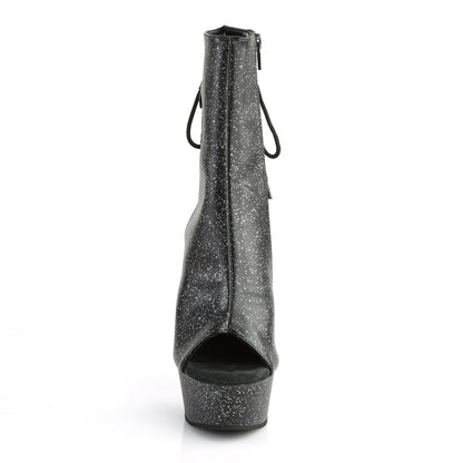 DELIGHT-1018MMG *6" Heel, 1 3/4" PF Open Toe/Heel Ankle Boot, Side Zip