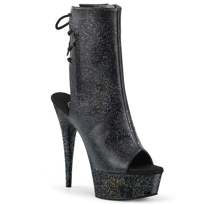 DELIGHT-1018MMG *6" Heel, 1 3/4" PF Open Toe/Heel Ankle Boot, Side Zip