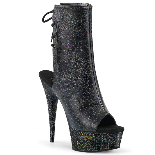 DELIGHT-1018MMG *6" Heel, 1 3/4" PF Open Toe/Heel Ankle Boot, Side Zip