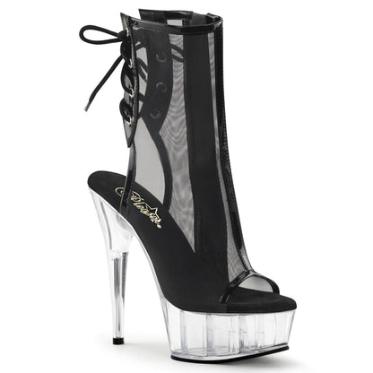 DELIGHT-1018MSH *6" Heel, 1 3/4" PF Open Toe/Heel Mesh Ankle Boot