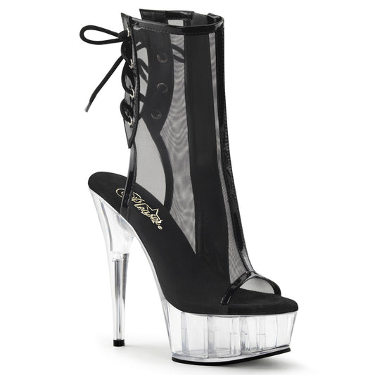 DELIGHT-1018MSH *6" Heel, 1 3/4" PF Open Toe/Heel Mesh Ankle Boot