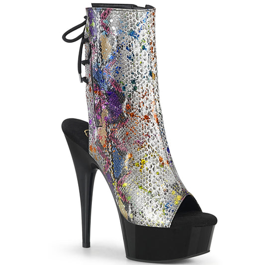 DELIGHT-1018SP *6" Heel, 1 3/4" PF Open Toe/Heel Ankle Boot, Side Zip