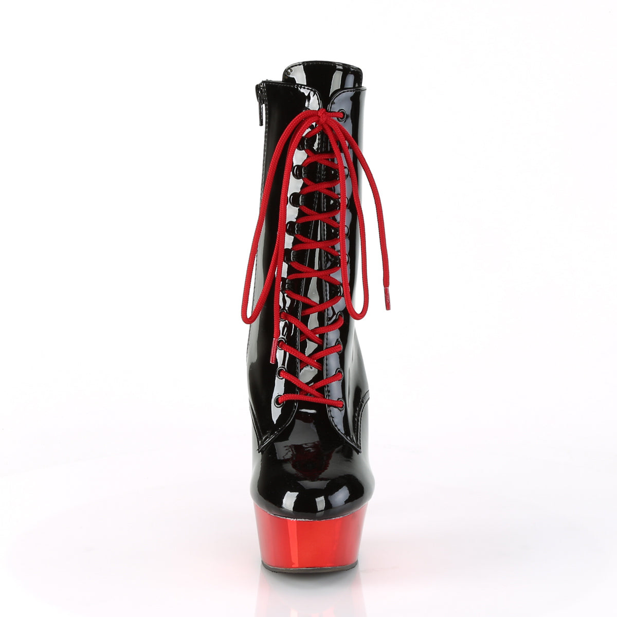 DELIGHT-1020 6" Lace-Up PF Ankle Boot, Side Zip