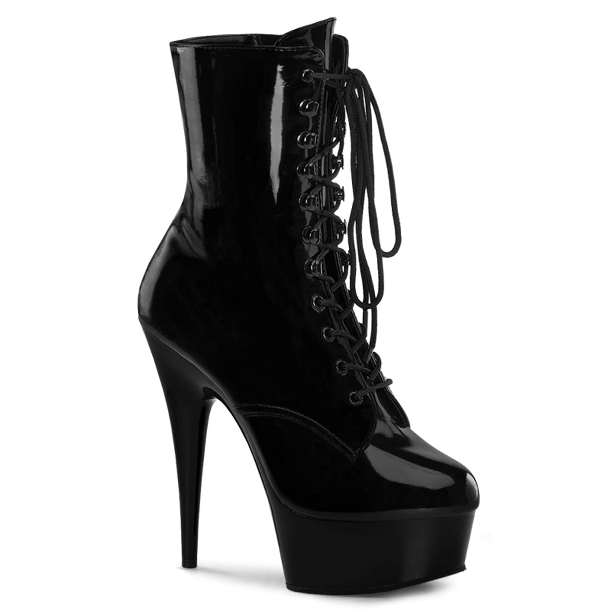 DELIGHT-1020 6" Lace-Up PF Ankle Boot, Side Zip