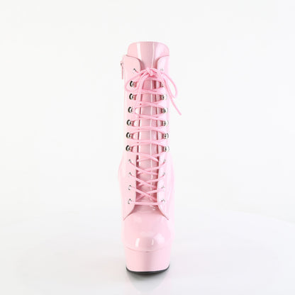 DELIGHT-1020 *6" Heel, 1 3/4" PF Lace-Up Front Ankle Boot, Side Zip