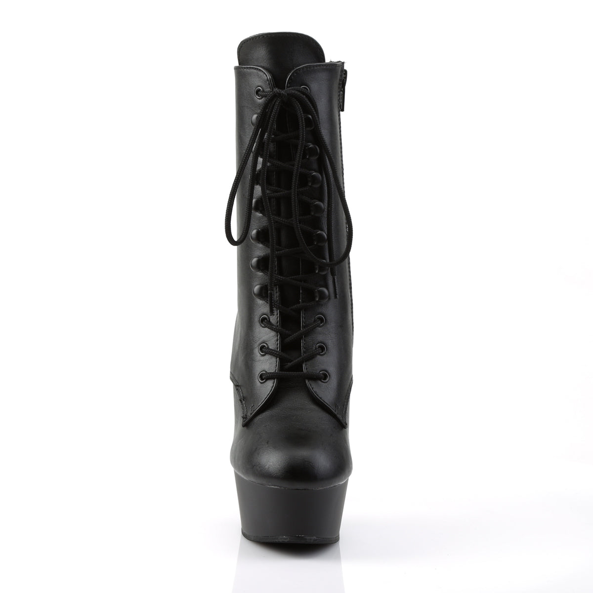 DELIGHT-1020 *6" Heel, 1 3/4" PF Lace-up Ankle Boot, Side Zip