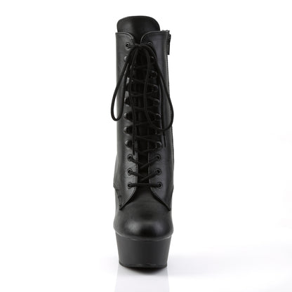 DELIGHT-1020 *6" Heel, 1 3/4" PF Lace-up Ankle Boot, Side Zip