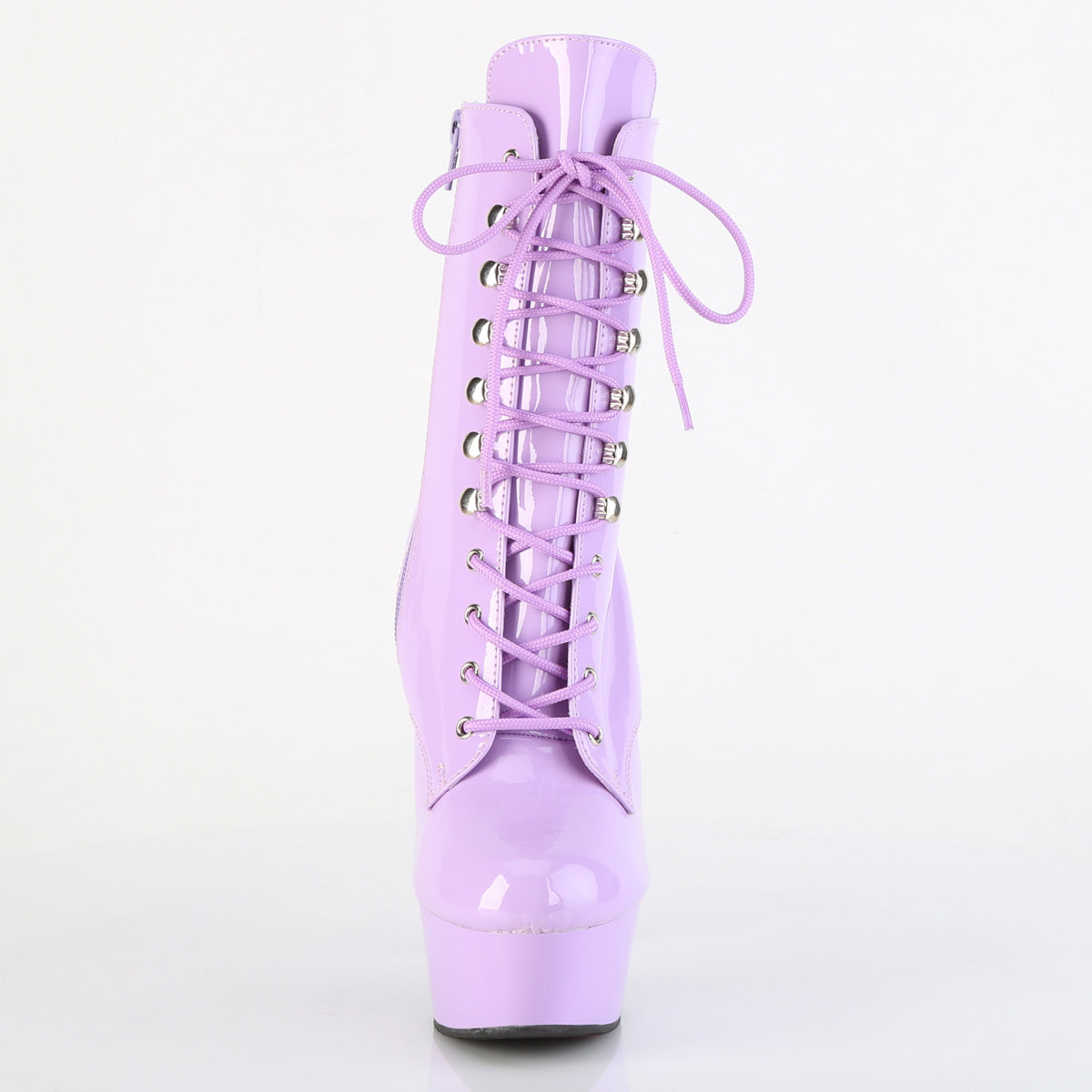 DELIGHT-1020 *6" Heel, 1 3/4" PF Lace-up Ankle Boot, Side Zip