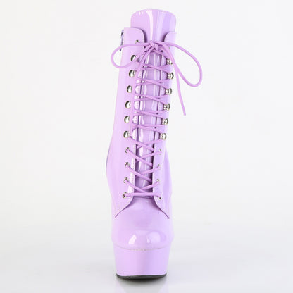 DELIGHT-1020 *6" Heel, 1 3/4" PF Lace-up Ankle Boot, Side Zip