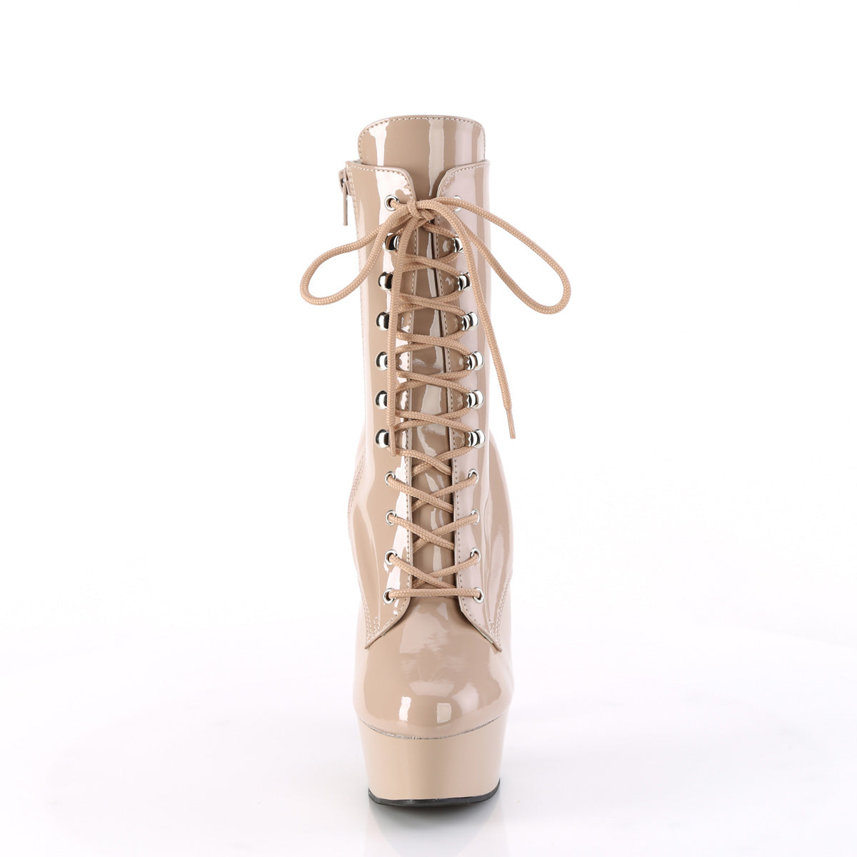 DELIGHT-1020 6" Heel, 1 3/4" PF Lace-up Ankle Boot, Side Zip