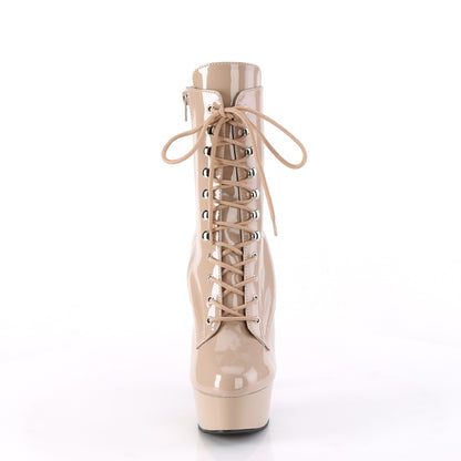 DELIGHT-1020 6" Heel, 1 3/4" PF Lace-up Ankle Boot, Side Zip
