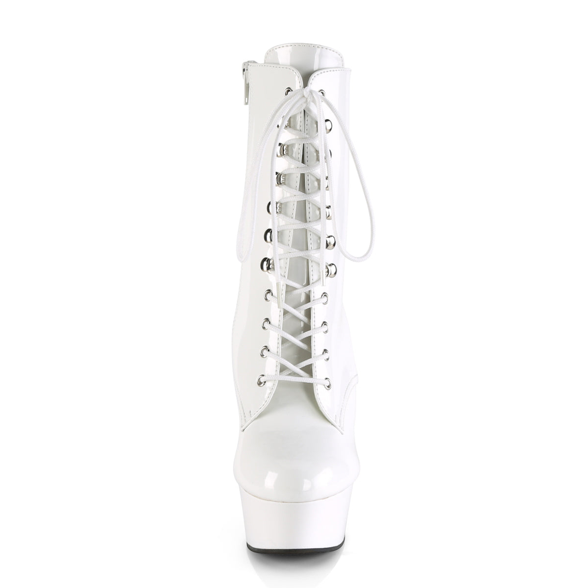 DELIGHT-1020 6" Heel, 1 3/4" PF Lace-Up Front Ankle Boot, Side Zip