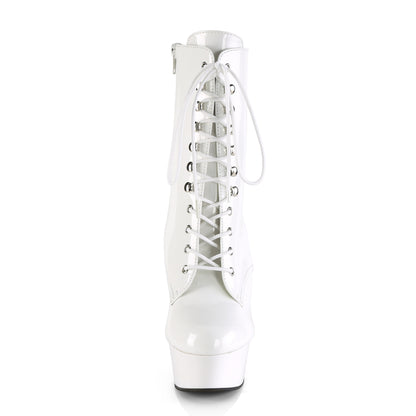 DELIGHT-1020 6" Heel, 1 3/4" PF Lace-Up Front Ankle Boot, Side Zip