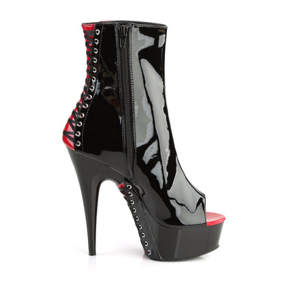DELIGHT-1025 *6" Heel,1 3/4" PF Peep Toe Corset Style Ankle Boot,Side Zip