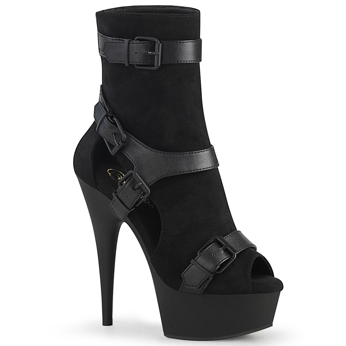 DELIGHT-1037 *6" Heel, 1 3/4" PF Peep Toe Ankle Boot, Back Zip