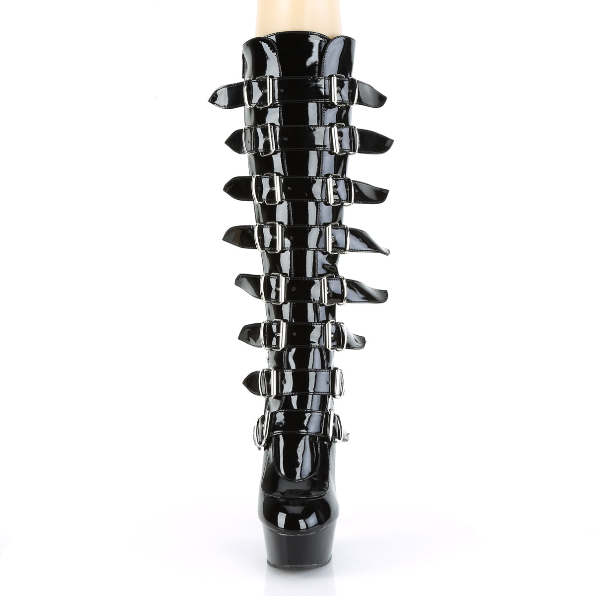 DELIGHT-2049 6" Heel, 1 3/4" PF Buckled Knee BT, Side Zip