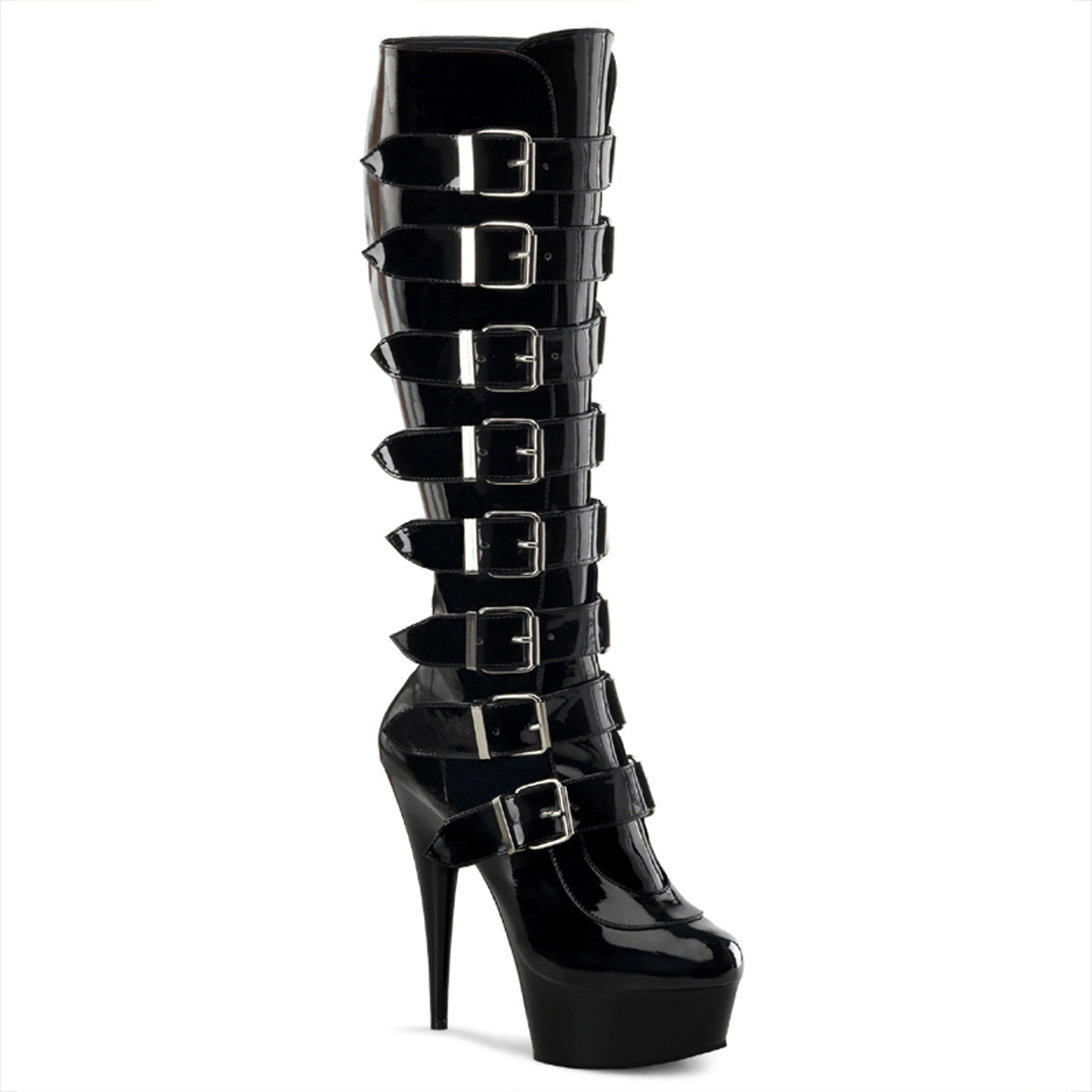 DELIGHT-2049 6" Heel, 1 3/4" PF Buckled Knee BT, Side Zip