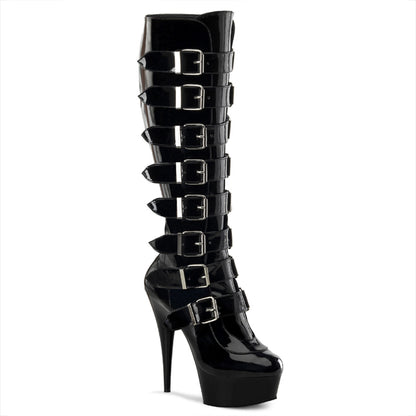 DELIGHT-2049 6" Heel, 1 3/4" PF Buckled Knee BT, Side Zip