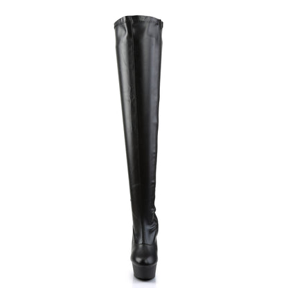 DELIGHT-3000 6" Heel, 1 3/4" PF Thigh High Boot, Side Zip