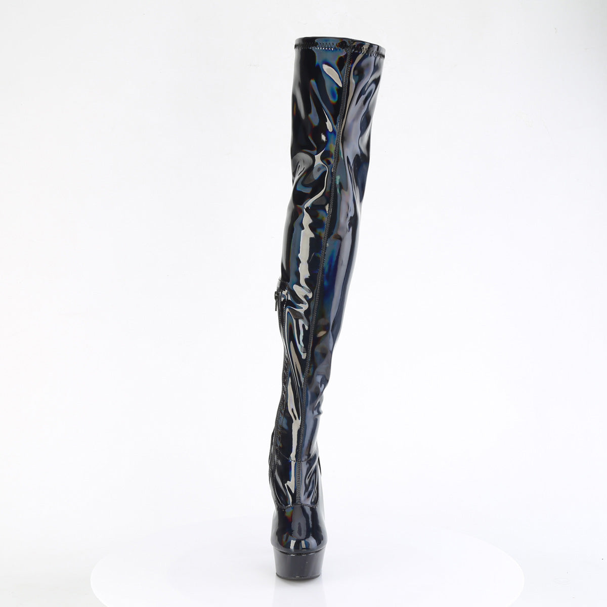 DELIGHT-3000HWR *6" Heel, 1 3/4" PF Stretch Thigh Boot,  12" Side Zip