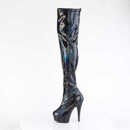 DELIGHT-3000HWR *6" Heel, 1 3/4" PF Stretch Thigh Boot,  12" Side Zip