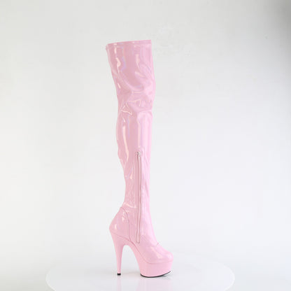 DELIGHT-3000HWR *6" Heel, 1 3/4" PF Stretch Thigh Boot,  12" Side Zip