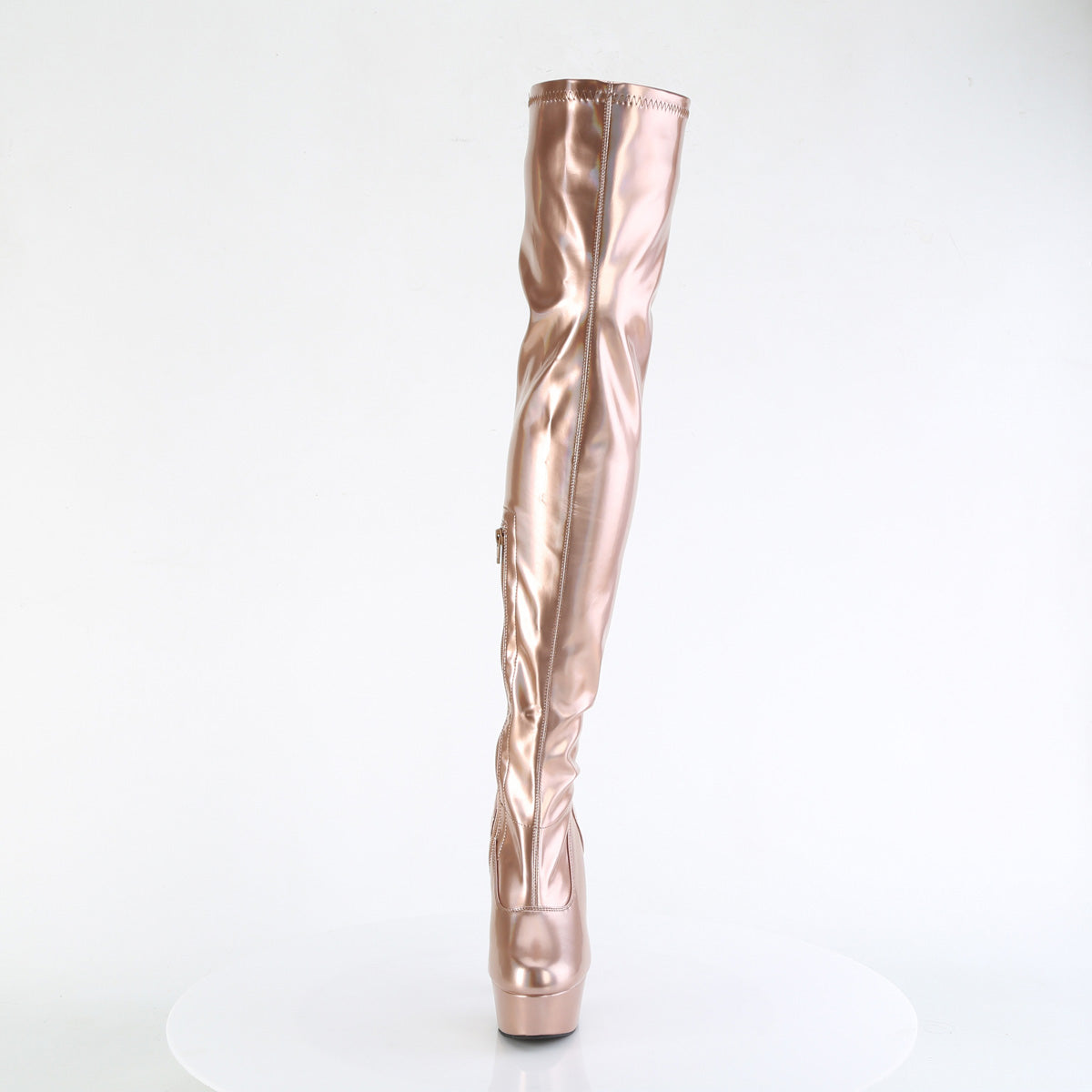 DELIGHT-3000HWR *6" Heel, 1 3/4" PF Stretch Thigh Boot,  12" Side Zip
