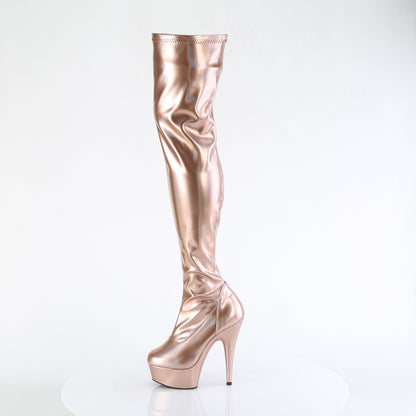 DELIGHT-3000HWR *6" Heel, 1 3/4" PF Stretch Thigh Boot,  12" Side Zip