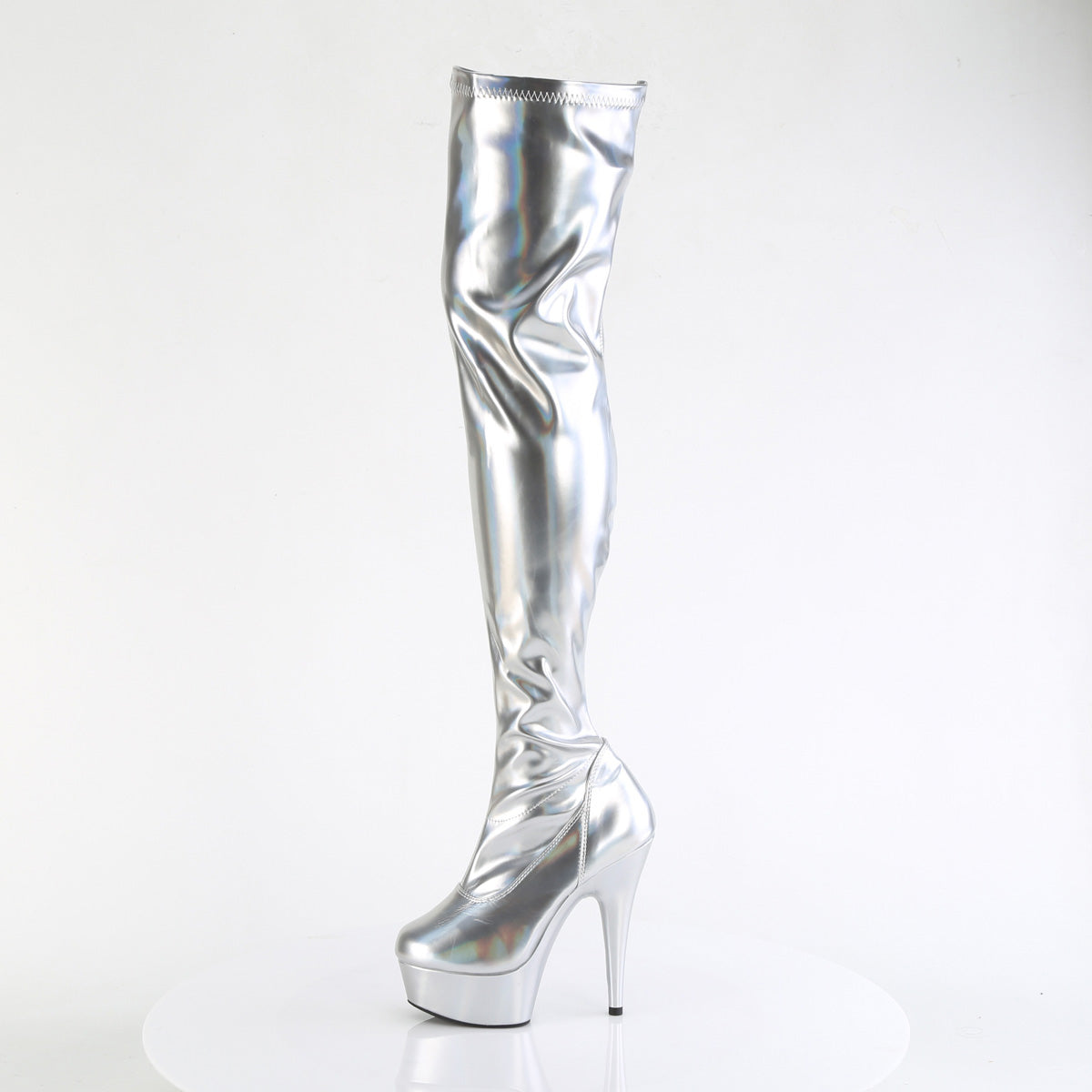 DELIGHT-3000HWR *6" Heel, 1 3/4" PF Stretch Thigh Boot,  12" Side Zip