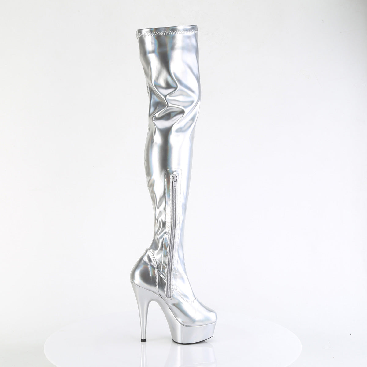 DELIGHT-3000HWR *6" Heel, 1 3/4" PF Stretch Thigh Boot,  12" Side Zip