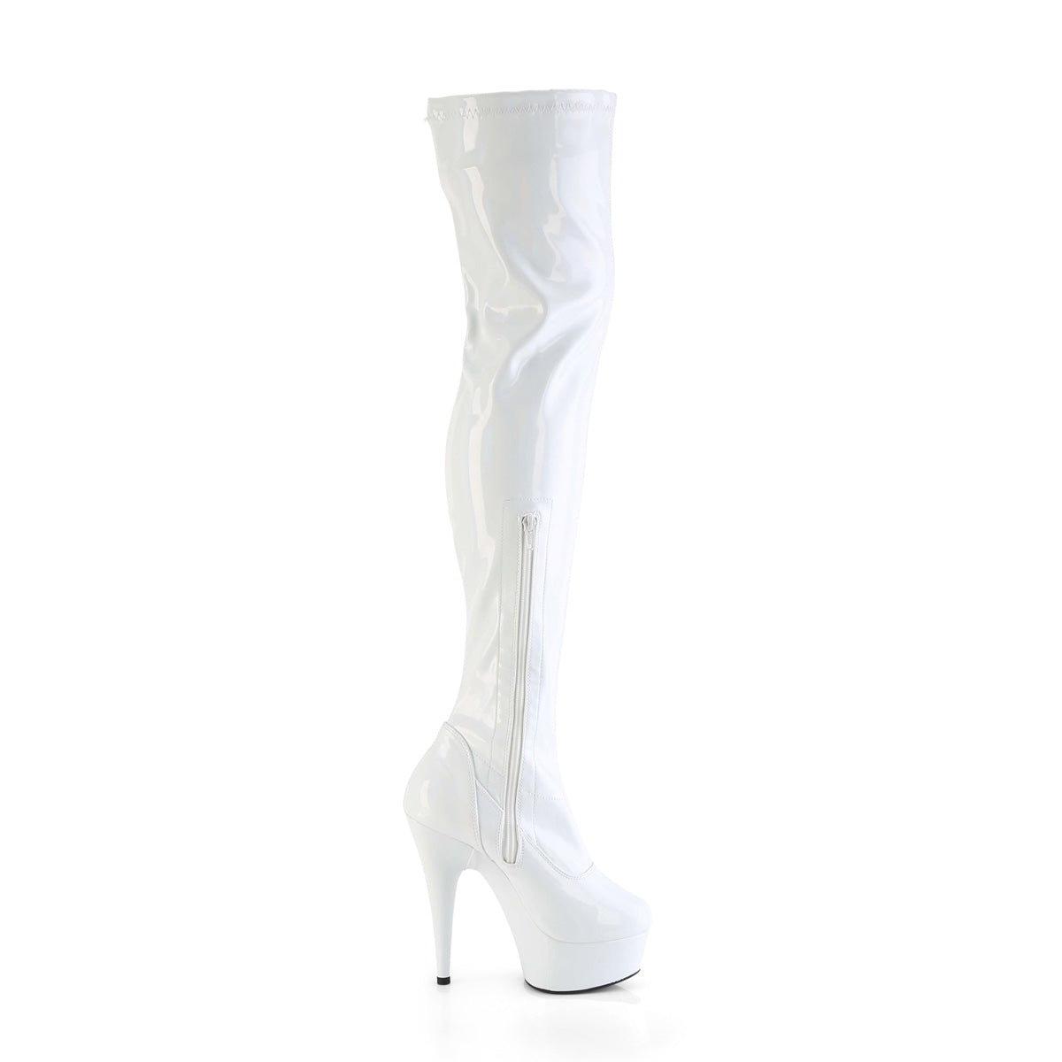 DELIGHT-3000HWR *6" Heel, 1 3/4" PF Stretch Thigh Boot,  12" Side Zip