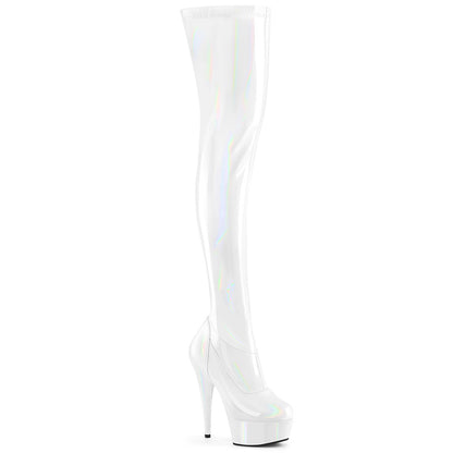 DELIGHT-3000HWR *6" Heel, 1 3/4" PF Stretch Thigh Boot,  12" Side Zip