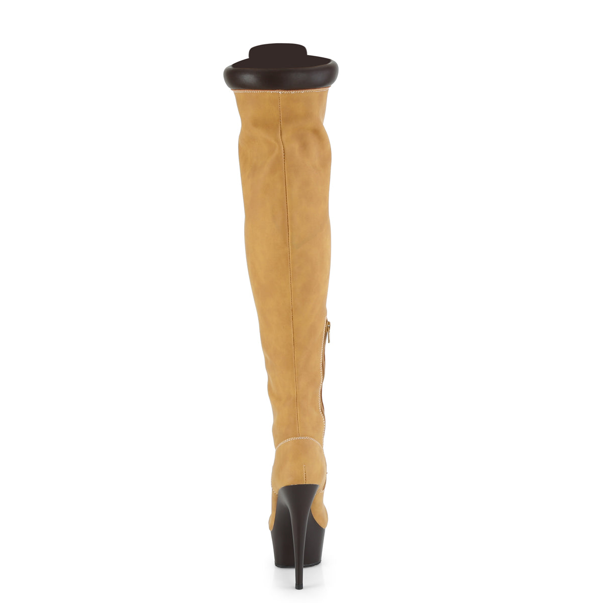 DELIGHT-3000TL *6" Heel, 1 3/4" PF Lace-Up Front Thigh High Boot, Side Zip