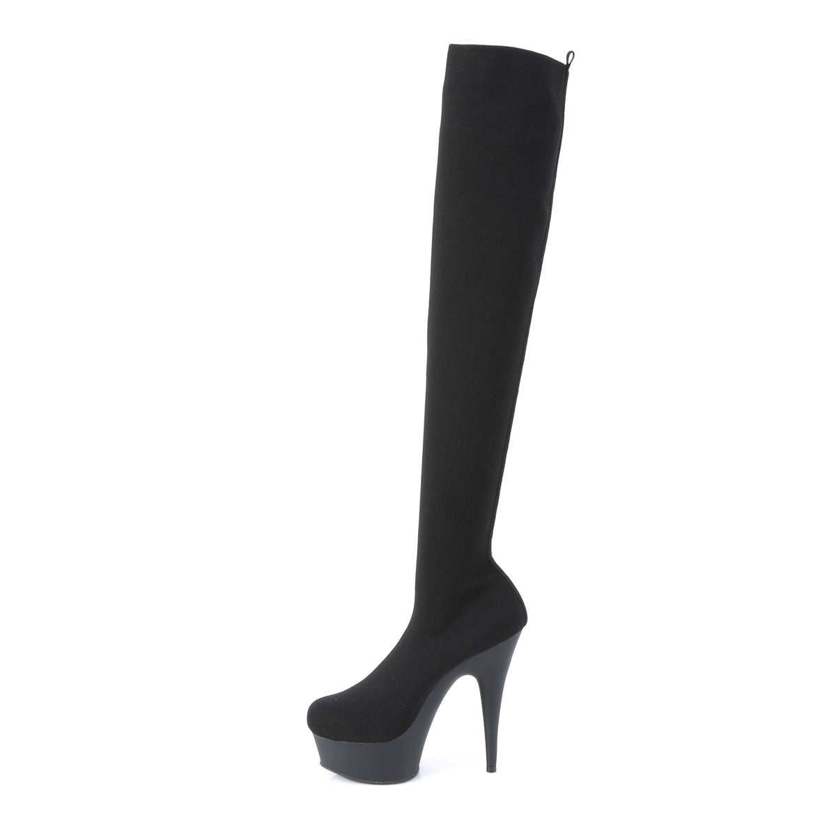 DELIGHT-3002-1 *6" Heel, 1 3/4" PF Pull-on Stretch Knit Thigh Boot
