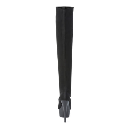 DELIGHT-3002-1 *6" Heel, 1 3/4" PF Pull-on Stretch Knit Thigh Boot