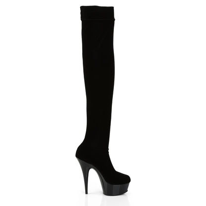 DELIGHT-3002 6" Heel, 1 3/4" PF Thigh High Velvet Boot