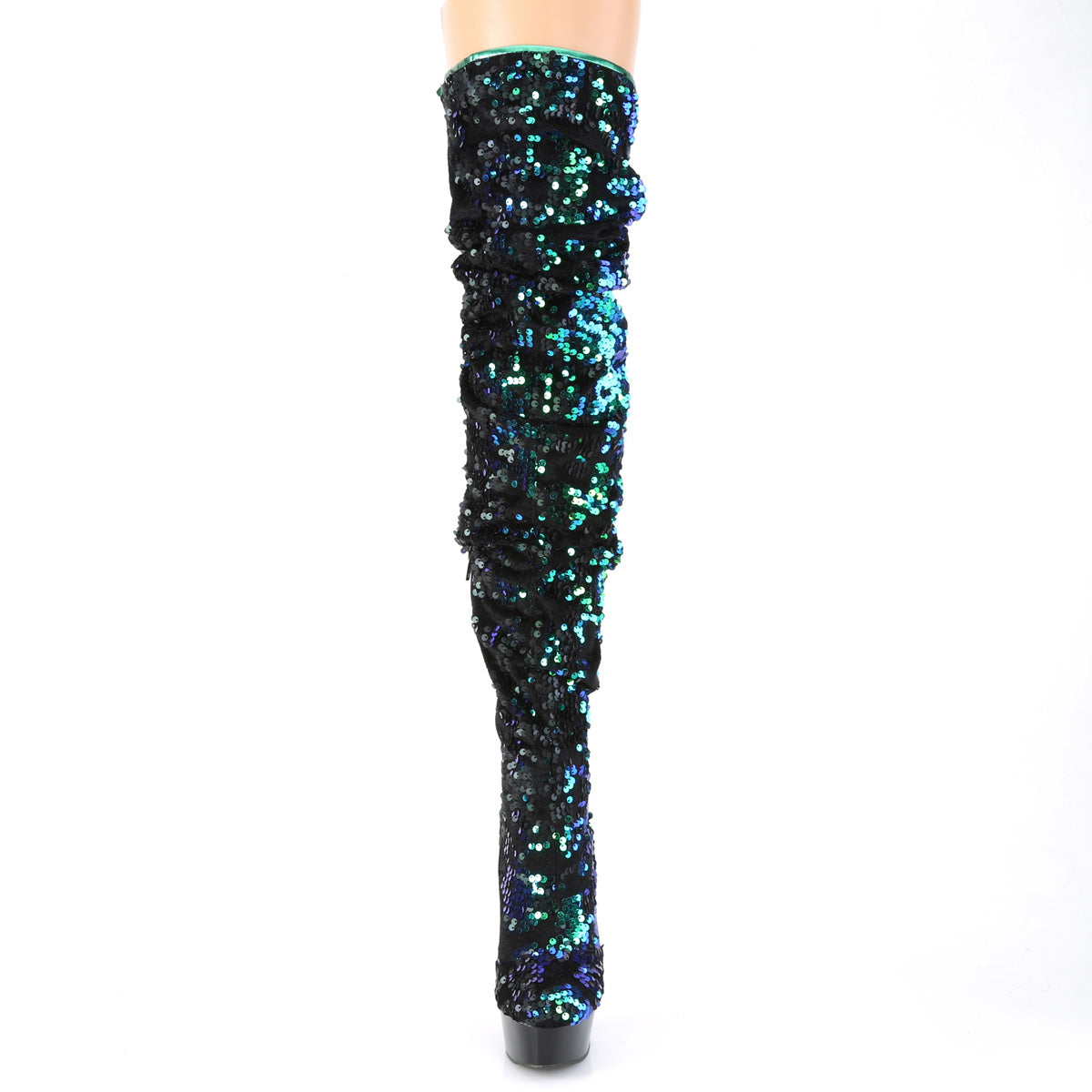 DELIGHT-3004 *6" Heel, 1 3/4" PF Slouch Thigh Boot, Side Zip