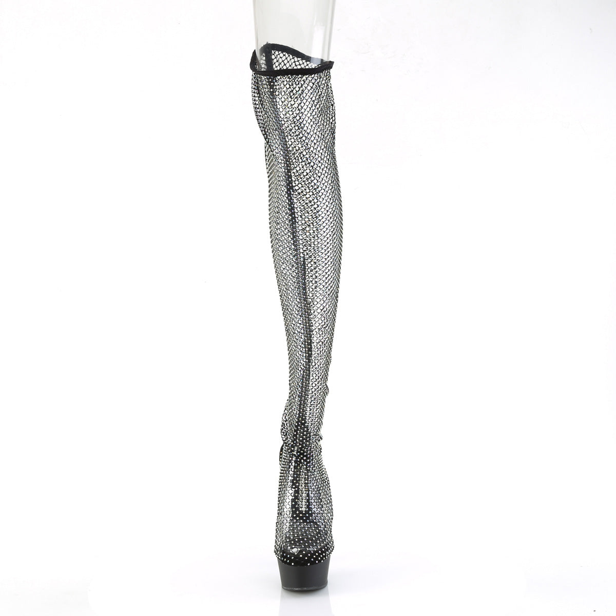 DELIGHT-3009 6" Heel, 1 3/4" PF Pull-On RS Mesh Thigh High Boot
