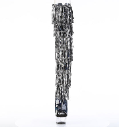DELIGHT-3017HG-RSF 6" Heel, 1 3/4" PF 7-Layer Fringe Lace-Up Back Thigh Boot