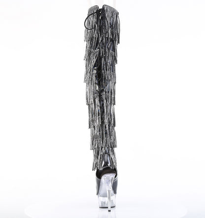 DELIGHT-3017HG-RSF 6" Heel, 1 3/4" PF 7-Layer Fringe Lace-Up Back Thigh Boot