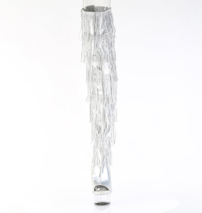 DELIGHT-3017HG-RSF 6" Heel, 1 3/4" PF 7-Layer Fringe Lace-Up Back Thigh Boot