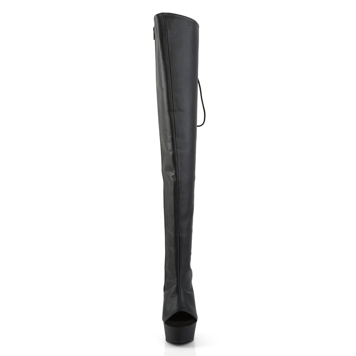 DELIGHT-3019 6" Heel, 1 3/4"PF Open Toe/Heel Over-The-Knee Boot, Side Zip